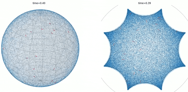 Simulation particulaire sur la sphère et la surface de Bolza